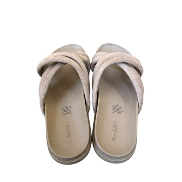 Old Navy Taupe Crisscross Slide Sandals - Picture 3 of 5